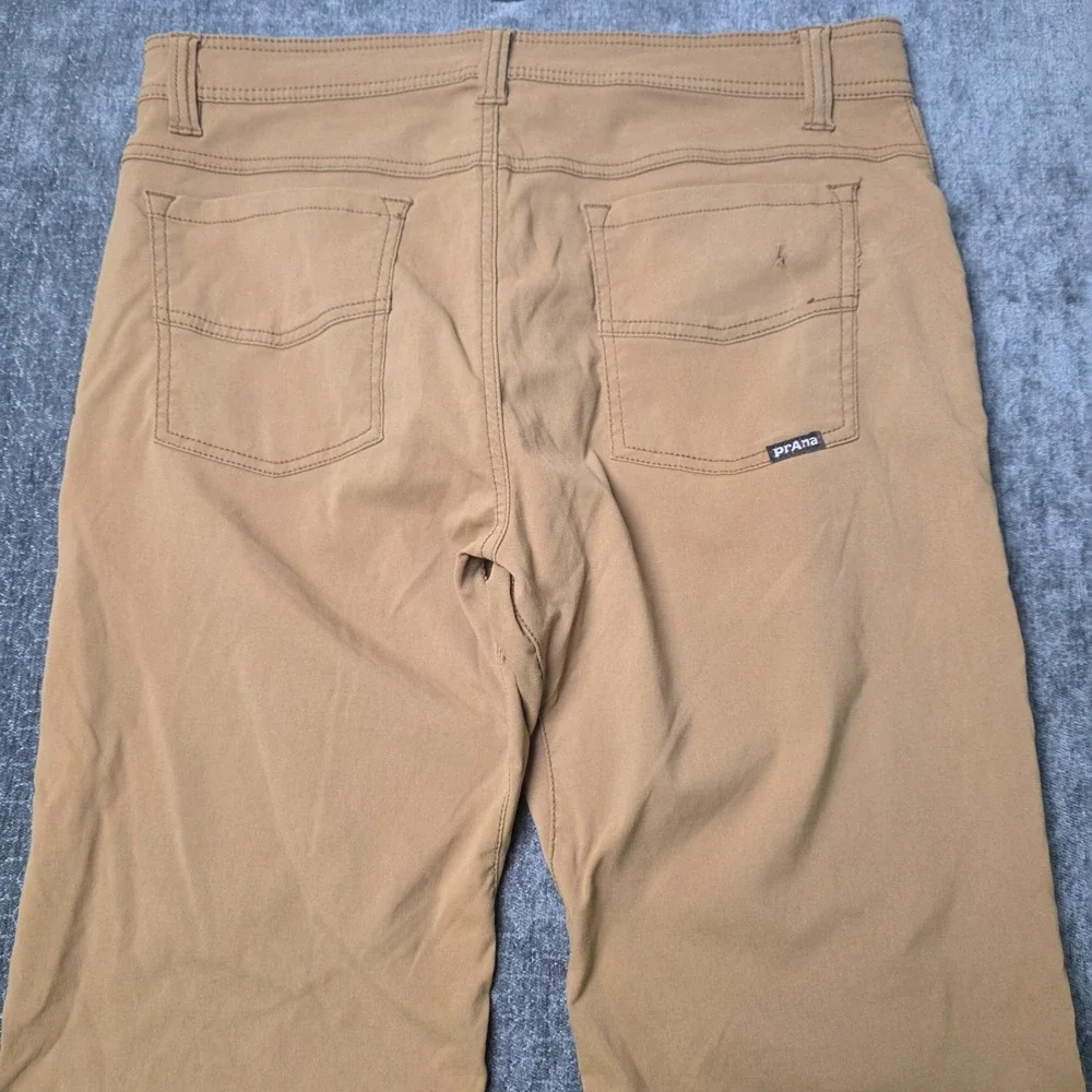prAna Brion Pants Mens 34x32 Brown Slim Fit Performance Stretch Outdoor Trousers